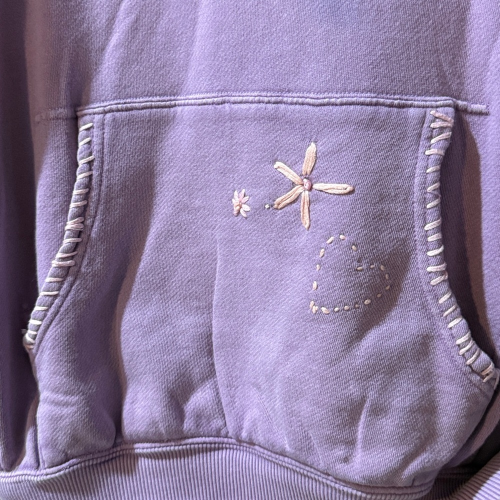 Free People Love Letters Lavender Hoodie Embroidered XS NWT Sold Out Unique